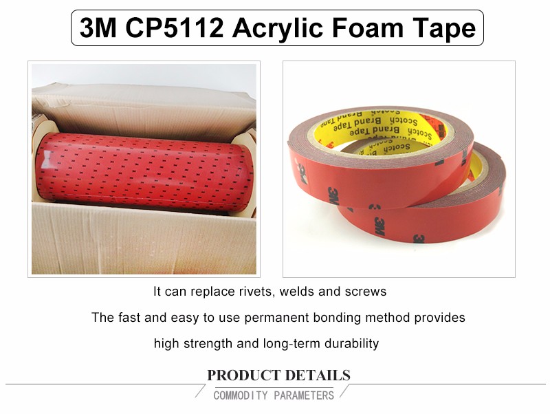 3M Tape Cp5112 Foam Double-sided Adhesive for Automotive Interior Battery Box Metal Bonding Sealing Waterproof Double-Sided