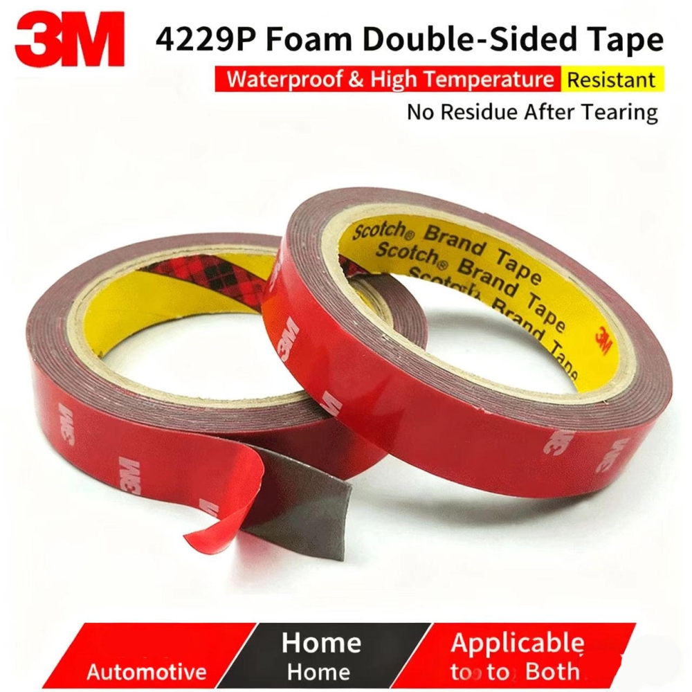 3M 4229P Dark Gray Acrylic Foam Tape for Automotive Exterior Attachment