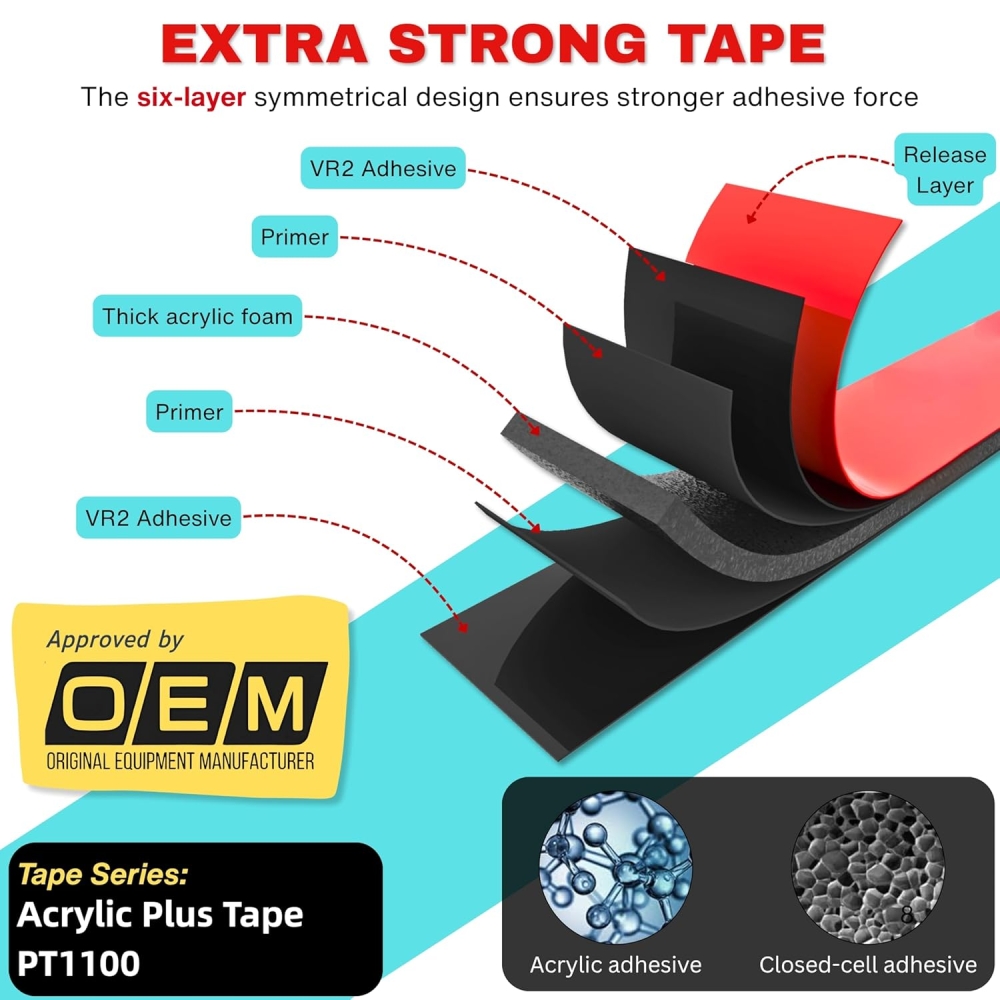3M™ Acrylic Plus Tape PT1100  Extra Strong Double-Sided Automotive Acrylic Foam Tape
