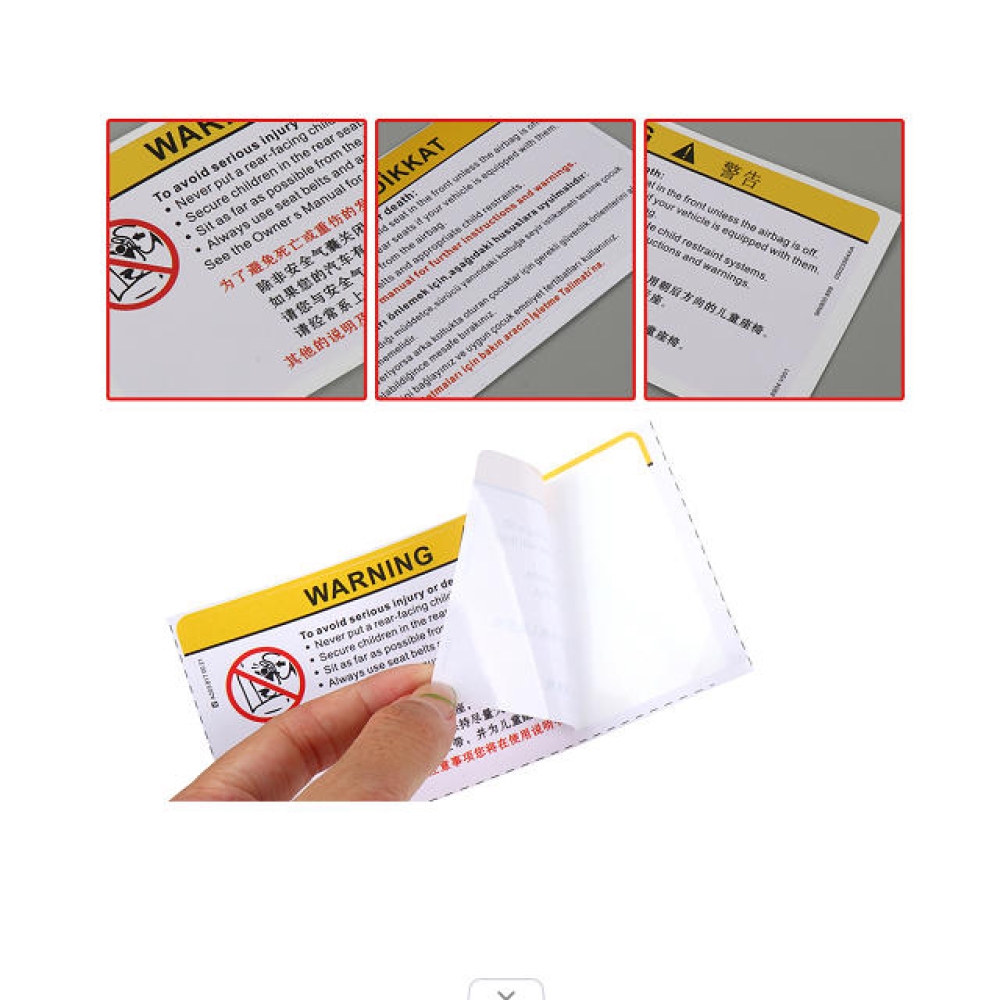 Automotive Interior & Seat Labels Sticker