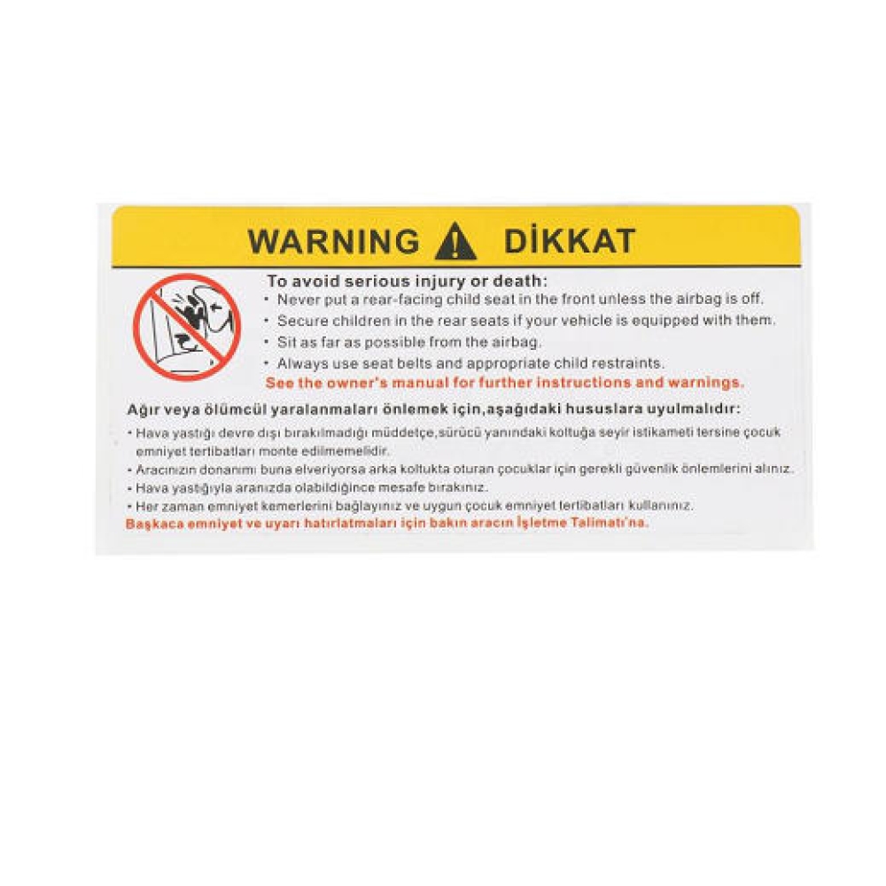 Automotive Interior & Seat Labels Sticker
