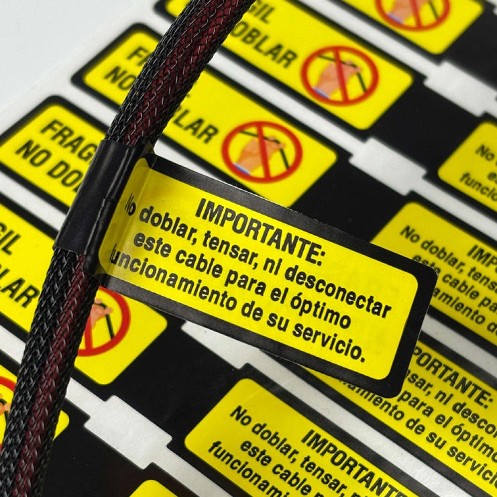 Self-Adhesive PET Industrial Cable Marker Waterproof Fiber Optic Cable Label