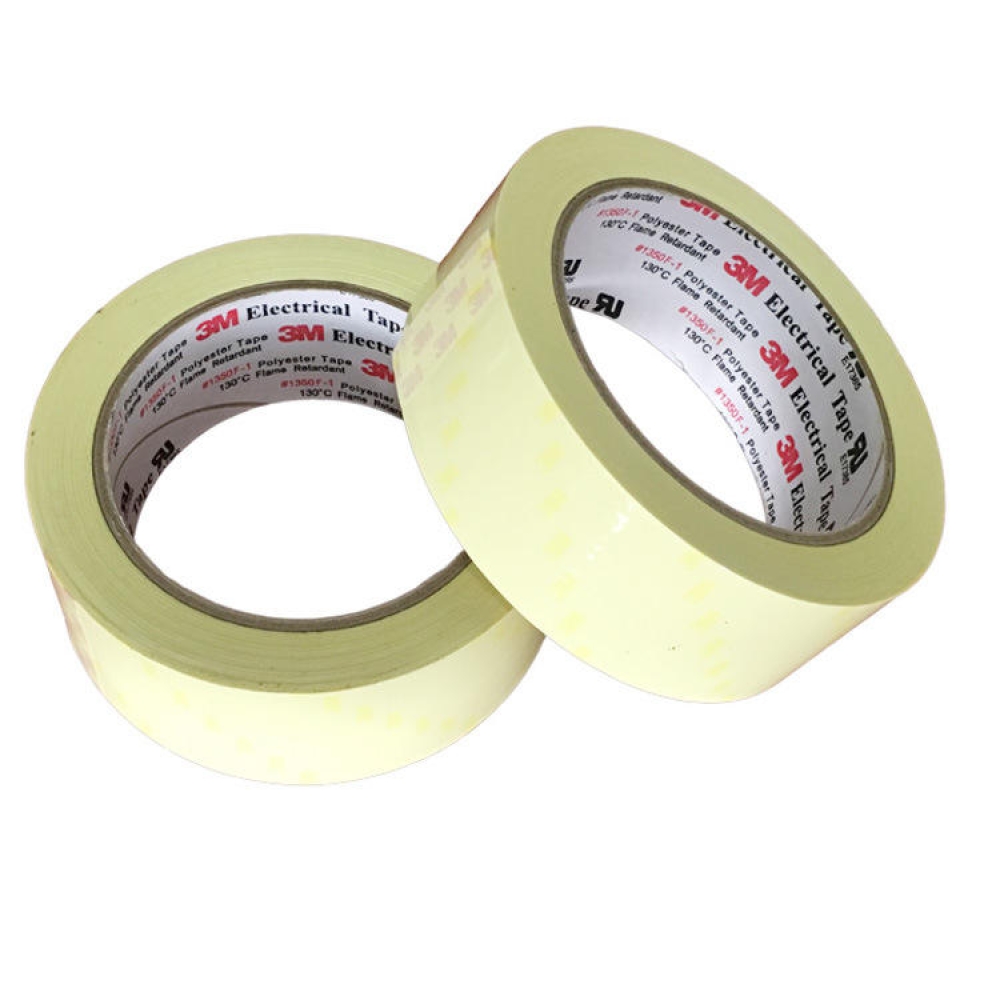 3M 1350F-1 Flame-Retardant Tape with Polyester Film and Acrylic Pressure-Sensitive Adhesive