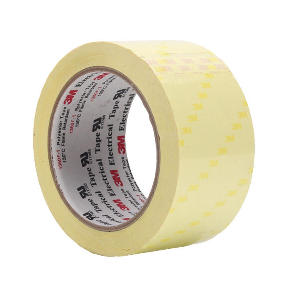 3M 1350F-1 Flame-Retardant Tape with Polyester Film and Acrylic Pressure-Sensitive Adhesive