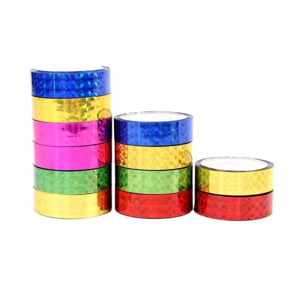 OFRX1316 Hot Sale Colorful Reflective Decorative Tape Bopp Eye-catching Colorful Decoration Adhesive Paper & Film